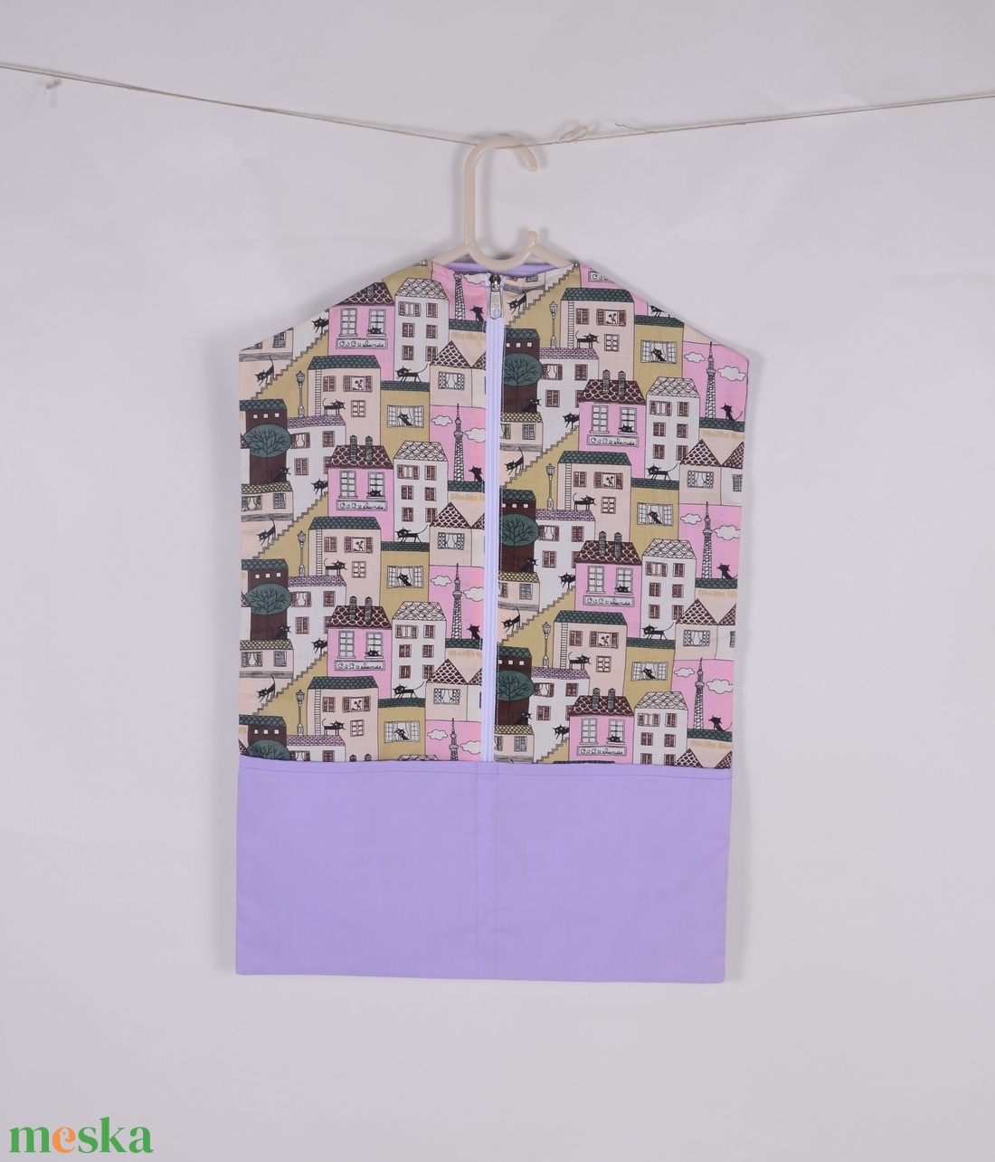 Város levendula ovis ruhazsák - játék & sport - ovis felszerelés - ovis zsák - Meska.hu