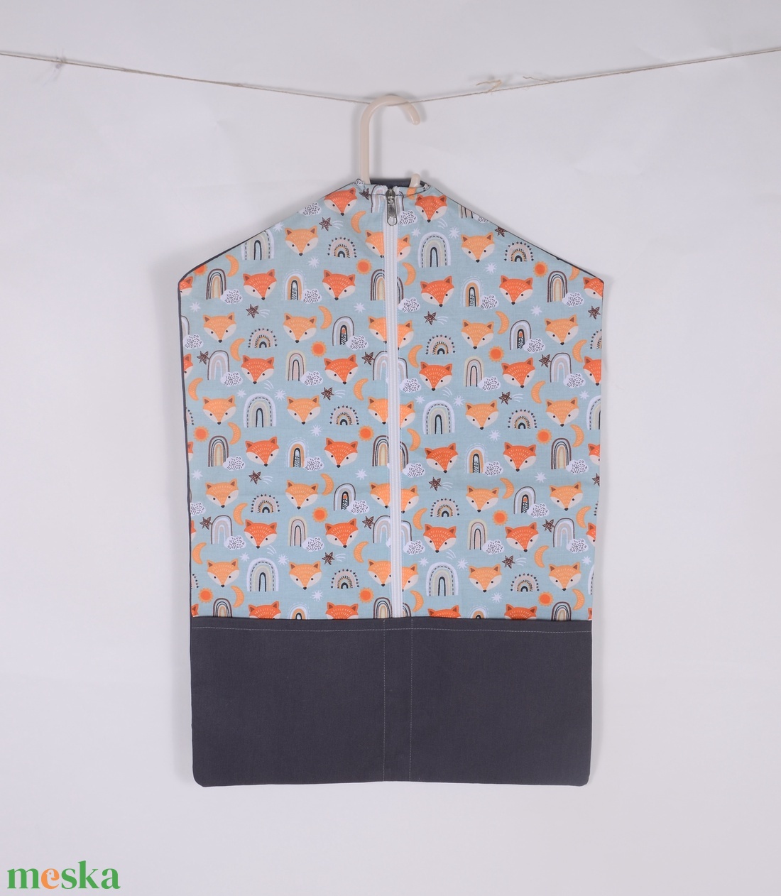 Róka szürke ovis ruhazsák  - játék & sport - ovis felszerelés - ovis zsák - Meska.hu