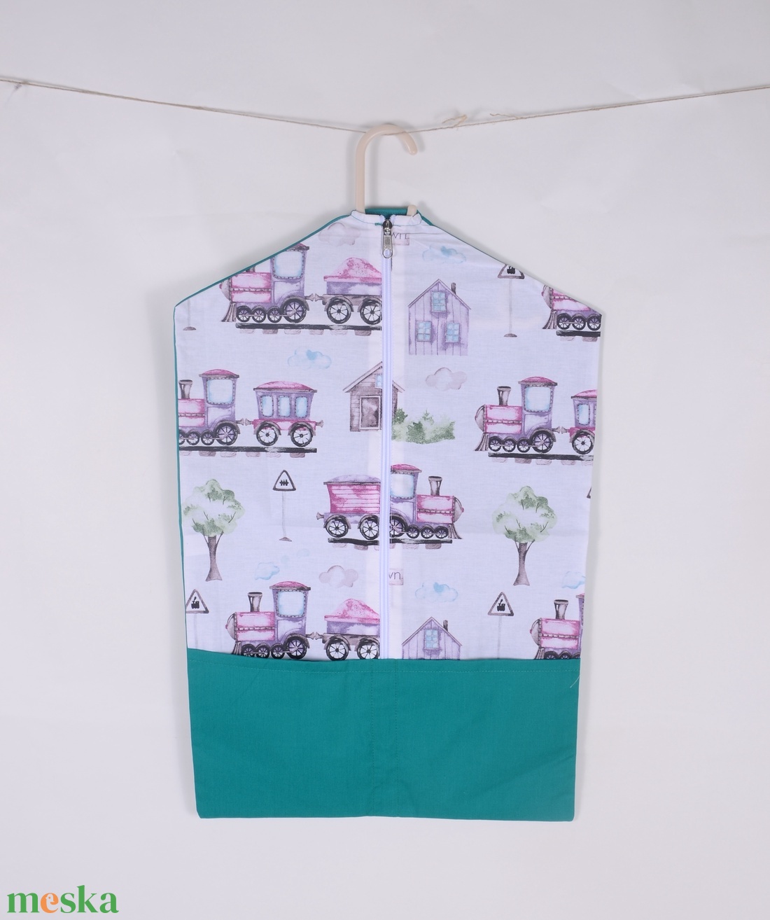 Vonat Tengerzöld ovis ruhazsák  - játék & sport - ovis felszerelés - ovis zsák - Meska.hu