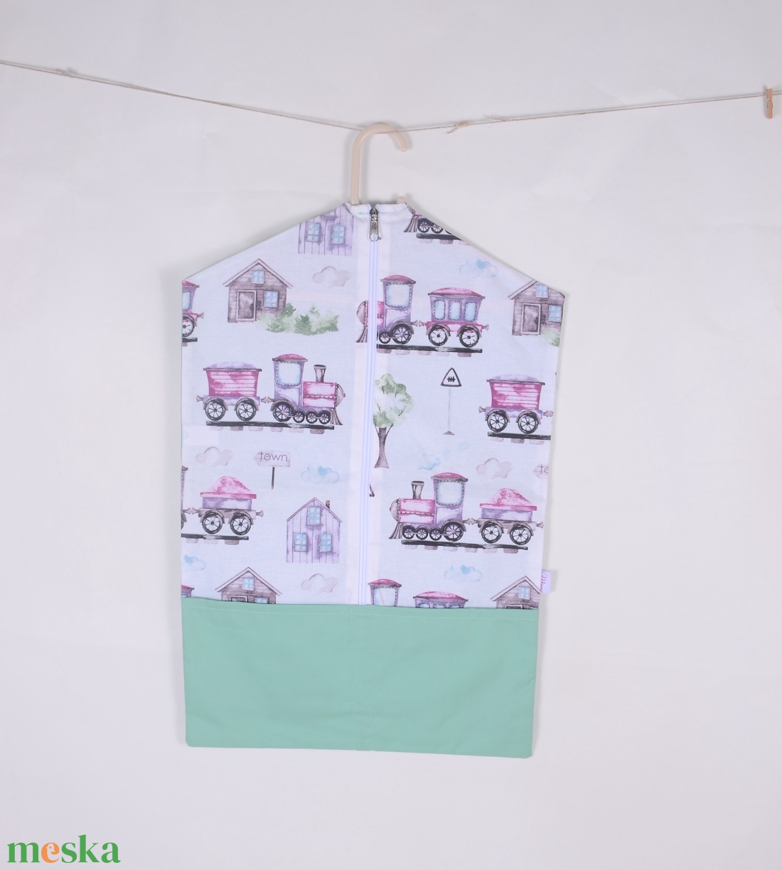 Vonat menta ovis zsák szett 5 dbo-os - játék & sport - ovis felszerelés - ovis szett - Meska.hu