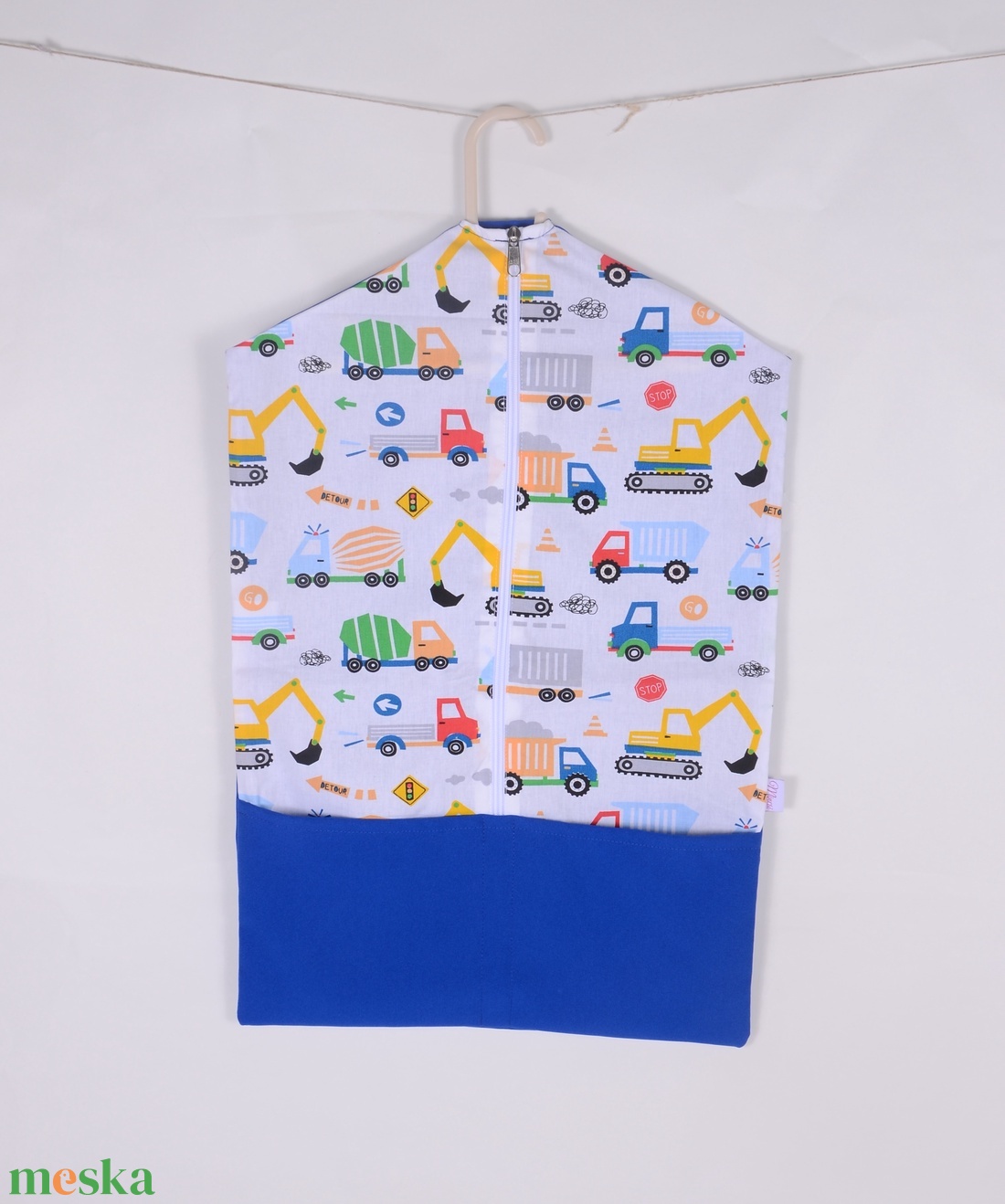 Munkagépek királykék Ovis ruhazsák szett 5 db-os  - játék & sport - ovis felszerelés - ovis szett - Meska.hu