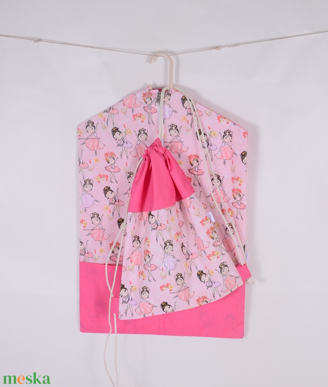 Balerina pink Oviszsák és tornazsák szett - játék & sport - ovis felszerelés - ovis szett - Meska.hu