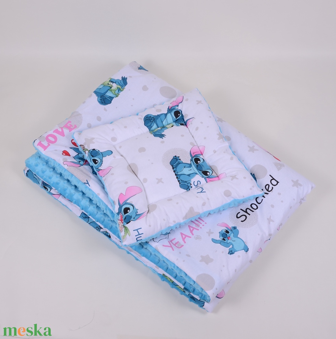 Stitch türkízkék Ágynemű ovis  - játék & sport - ovis felszerelés - ovis ágynemű - Meska.hu