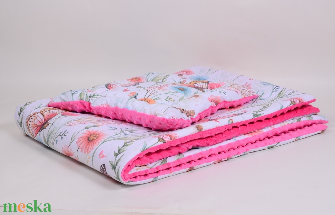 Virágos rét pink Ágynemű ovis  - játék & sport - ovis felszerelés - ovis ágynemű - Meska.hu