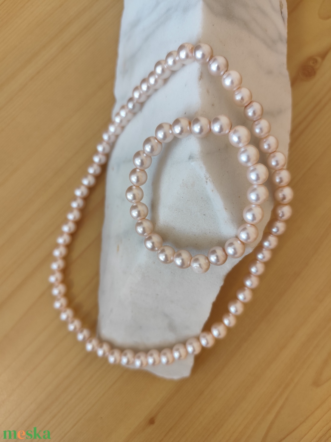 Gyöngy nyaklánc és karkötő  - ékszer - ékszerszett - Meska.hu Gyöngy nyaklánc és karkötő  - ékszer - ékszerszett - Meska.hu