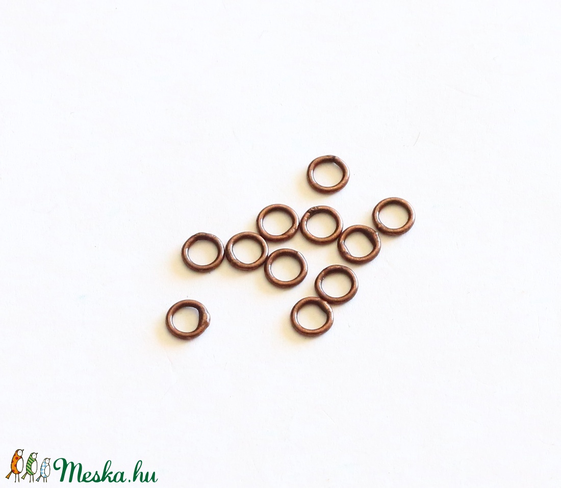 Zárt karika, réz színű, 6 mm-es, 11 db / csomag - gyöngy, ékszerkellék - egyéb alkatrész - Meska.hu Zárt karika, réz színű, 6 mm-es, 11 db / csomag - gyöngy, ékszerkellék - egyéb alkatrész - Meska.hu