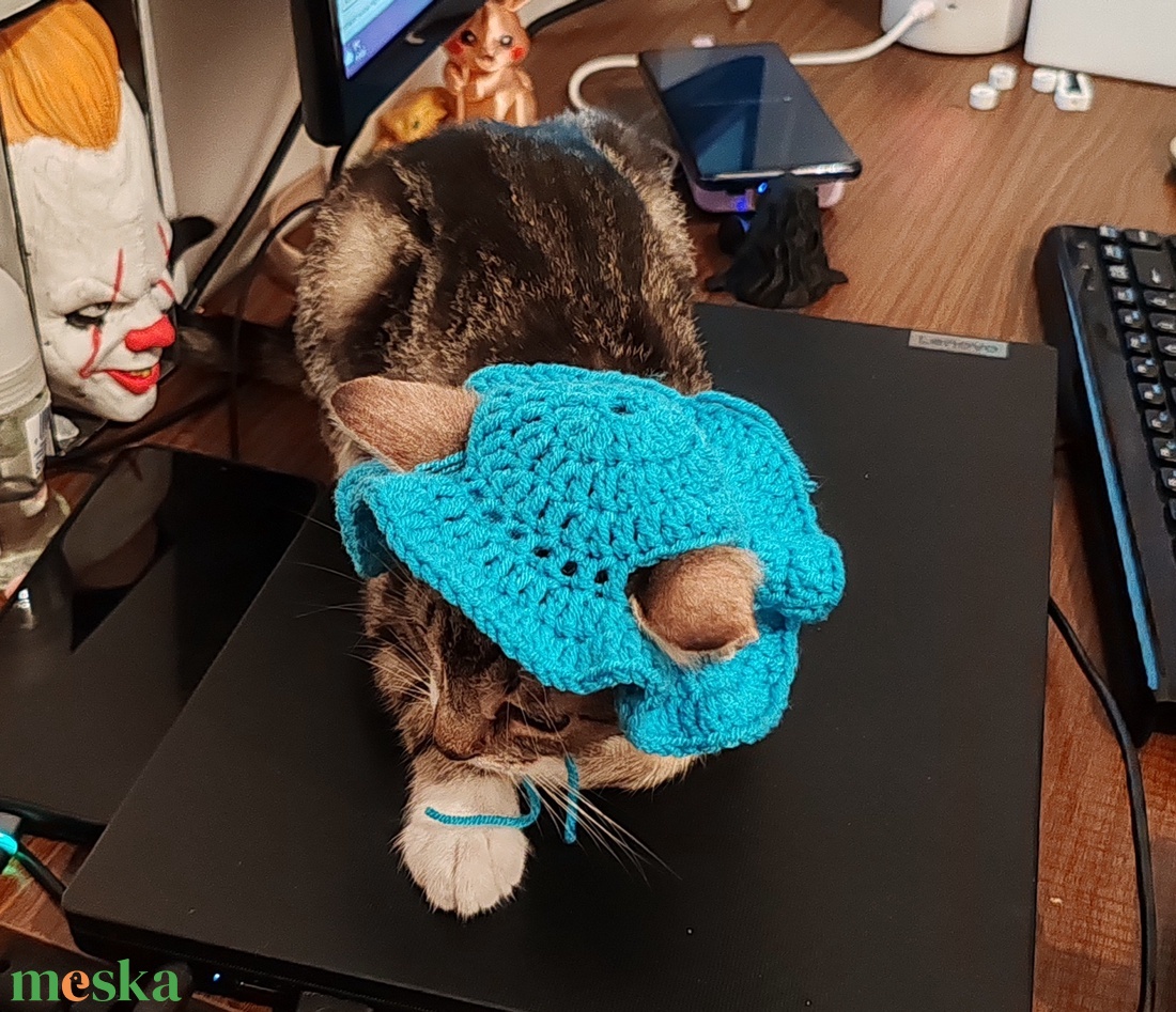 Horgolt Cica sapka - otthon & életmód - kisállatoknak - cicáknak & macskáknak - Meska.hu