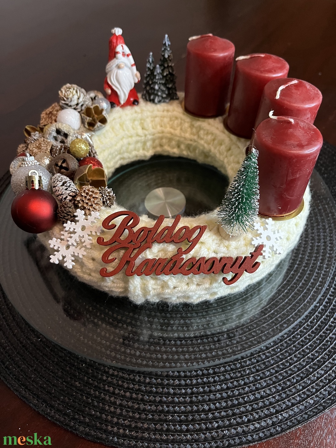 Manós adventi koszorú - karácsony - adventi díszek - adventi koszorú - Meska.hu