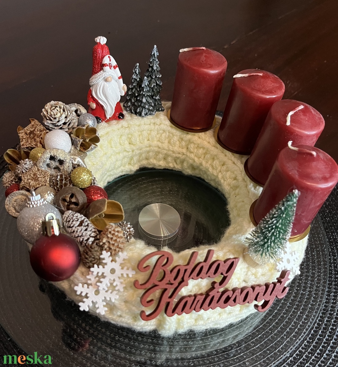 Manós adventi koszorú - karácsony - adventi díszek - adventi koszorú - Meska.hu