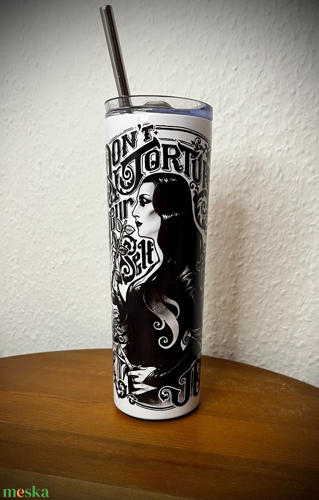 Morticia skinny tumbler 600 ml - otthon & életmód - konyhafelszerelés, tálalás - italos kellékek - kulacsok - Meska.hu Morticia skinny tumbler 600 ml - otthon & életmód - konyhafelszerelés, tálalás - italos kellékek - kulacsok - Meska.hu