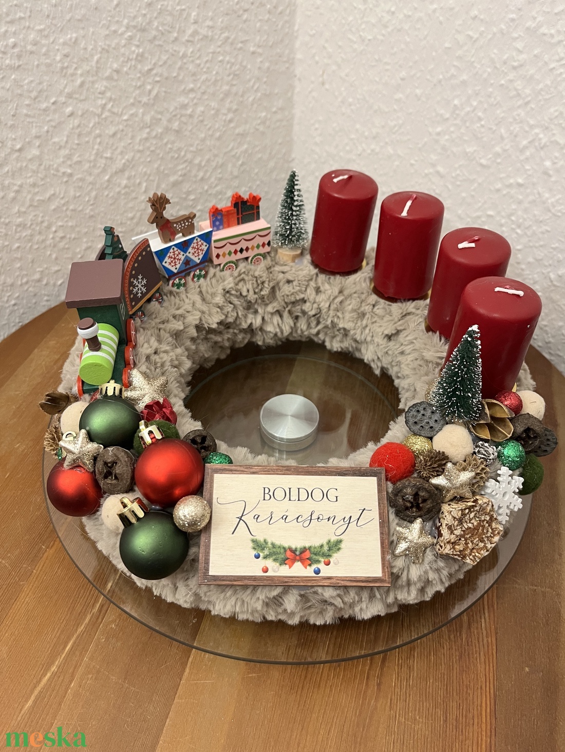 Vonatos adventi koszorú - karácsony - adventi díszek - adventi koszorú - Meska.hu