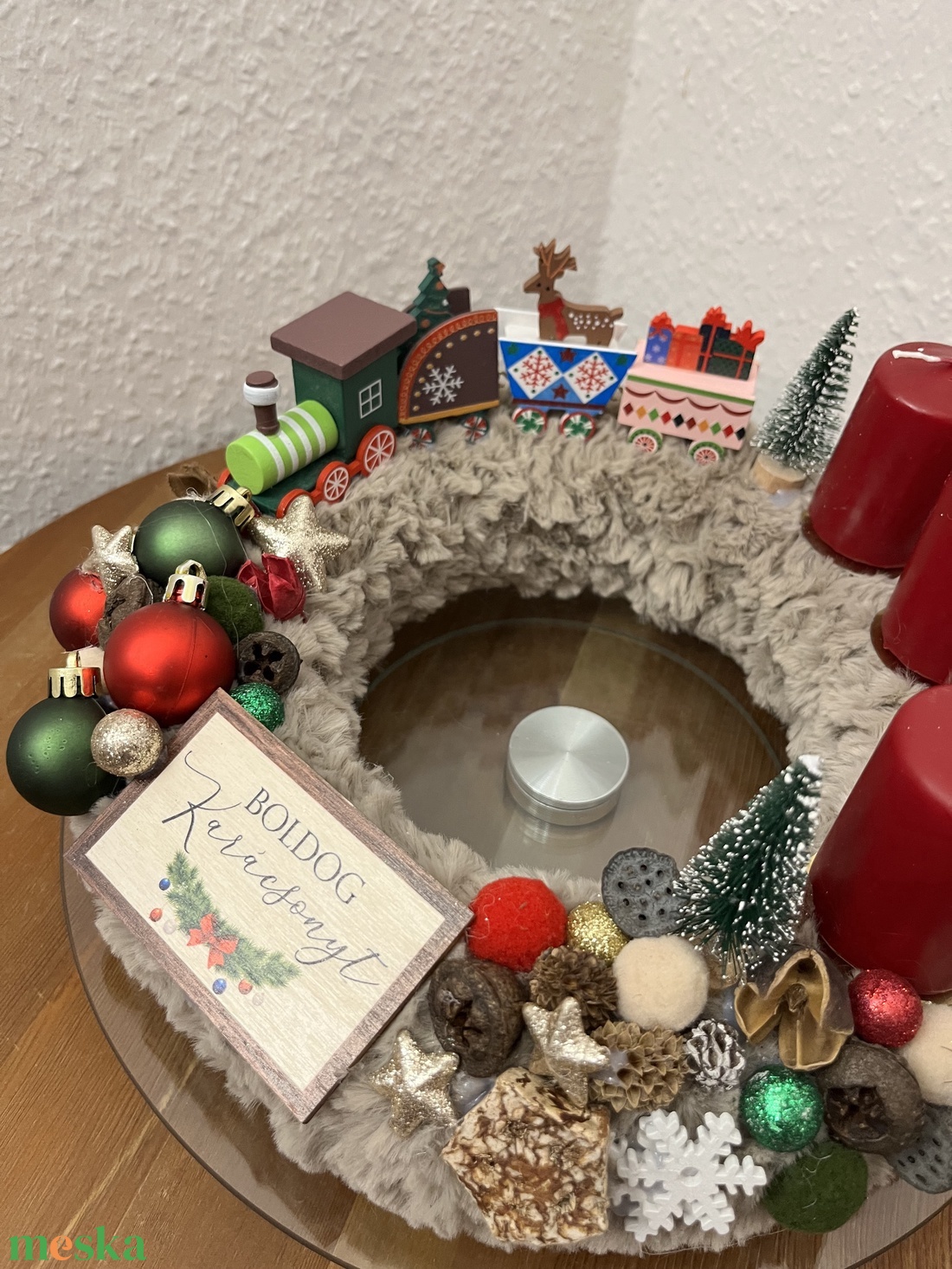 Vonatos adventi koszorú - karácsony - adventi díszek - adventi koszorú - Meska.hu