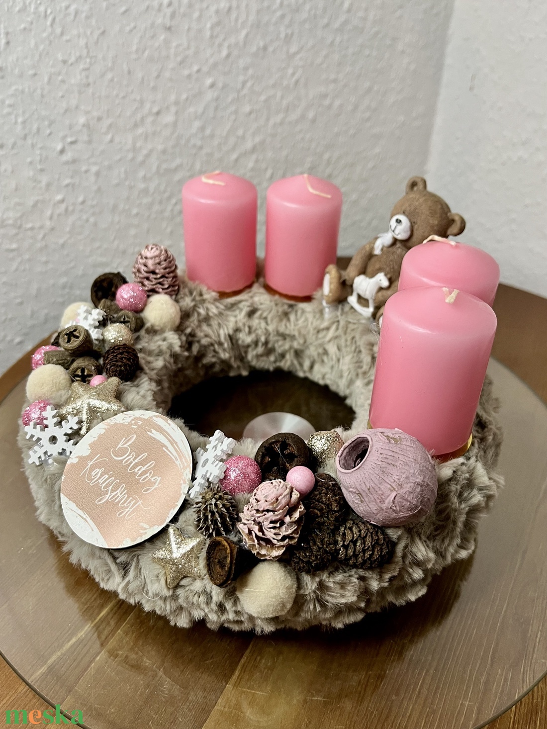 Macis adventi koszorú - karácsony - adventi díszek - adventi koszorú - Meska.hu