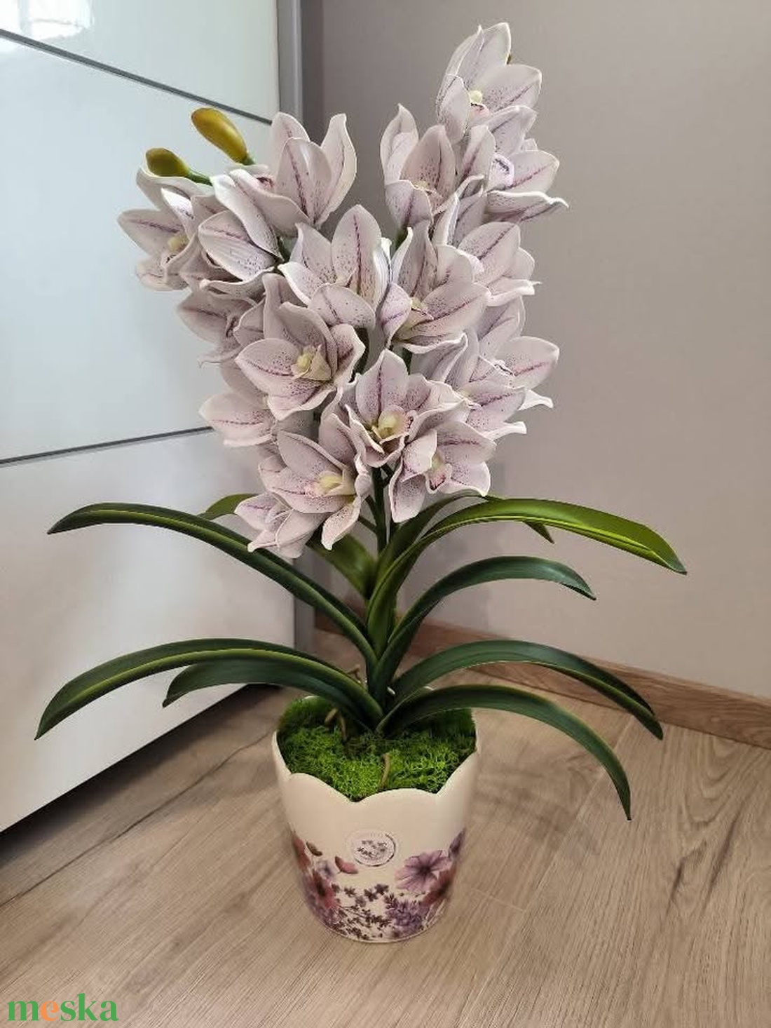 Csónakorchidea dekoráció - otthon & életmód - dekoráció - asztal és polc dekoráció - asztaldísz - Meska.hu