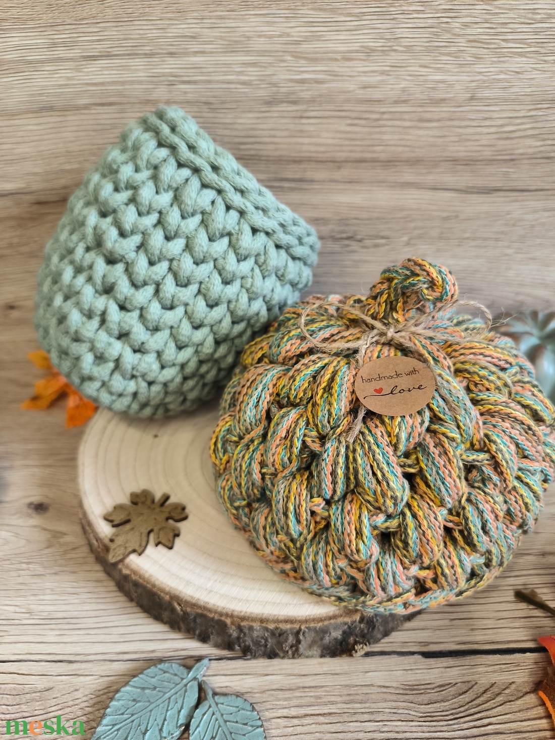 Rusztikus makk tároló és tök szett - otthon & életmód - dekoráció - asztal és polc dekoráció - asztaldísz - Meska.hu