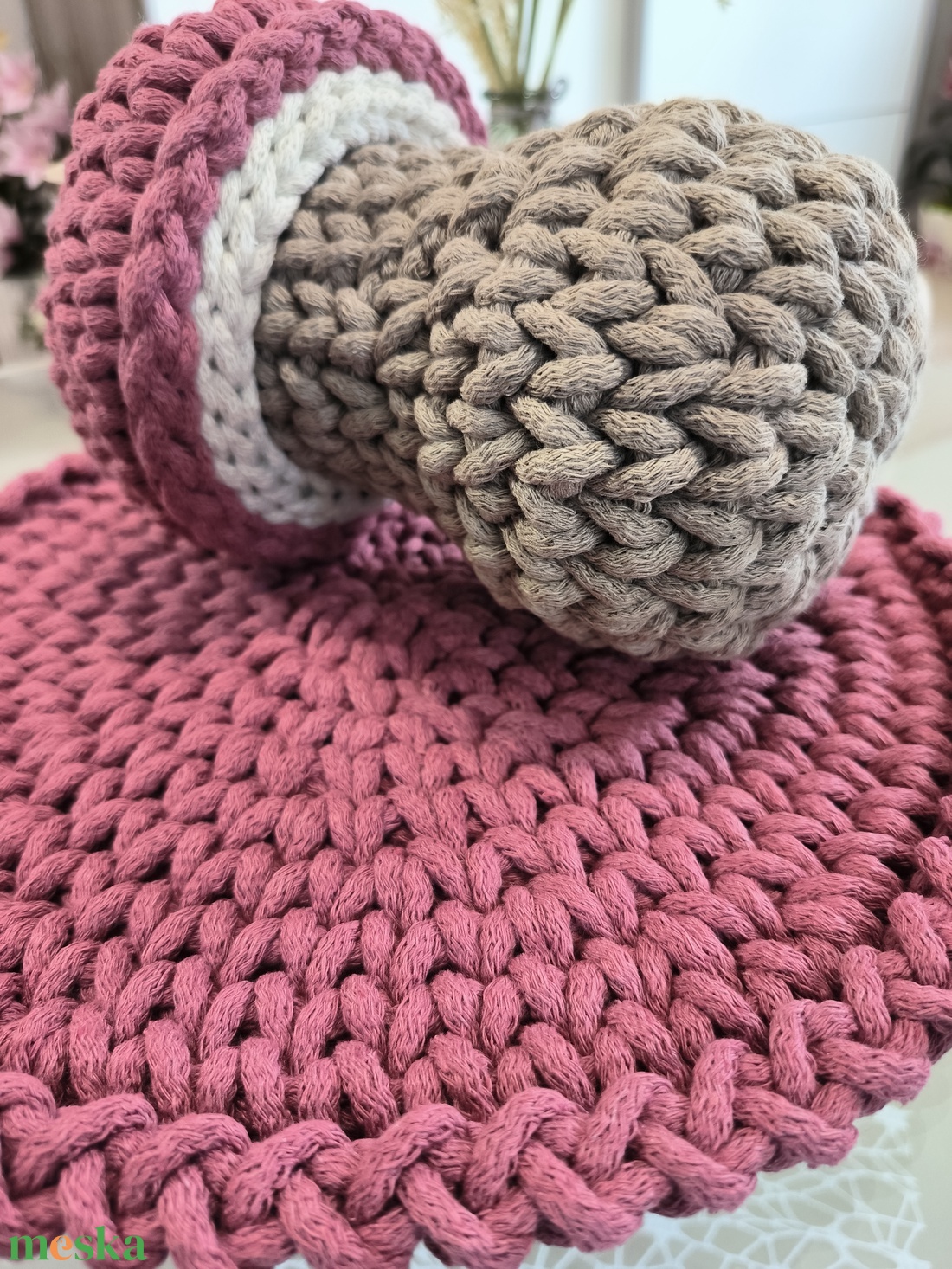 Őszi horgolt szett - otthon & életmód - dekoráció - asztal és polc dekoráció - asztaldísz - Meska.hu