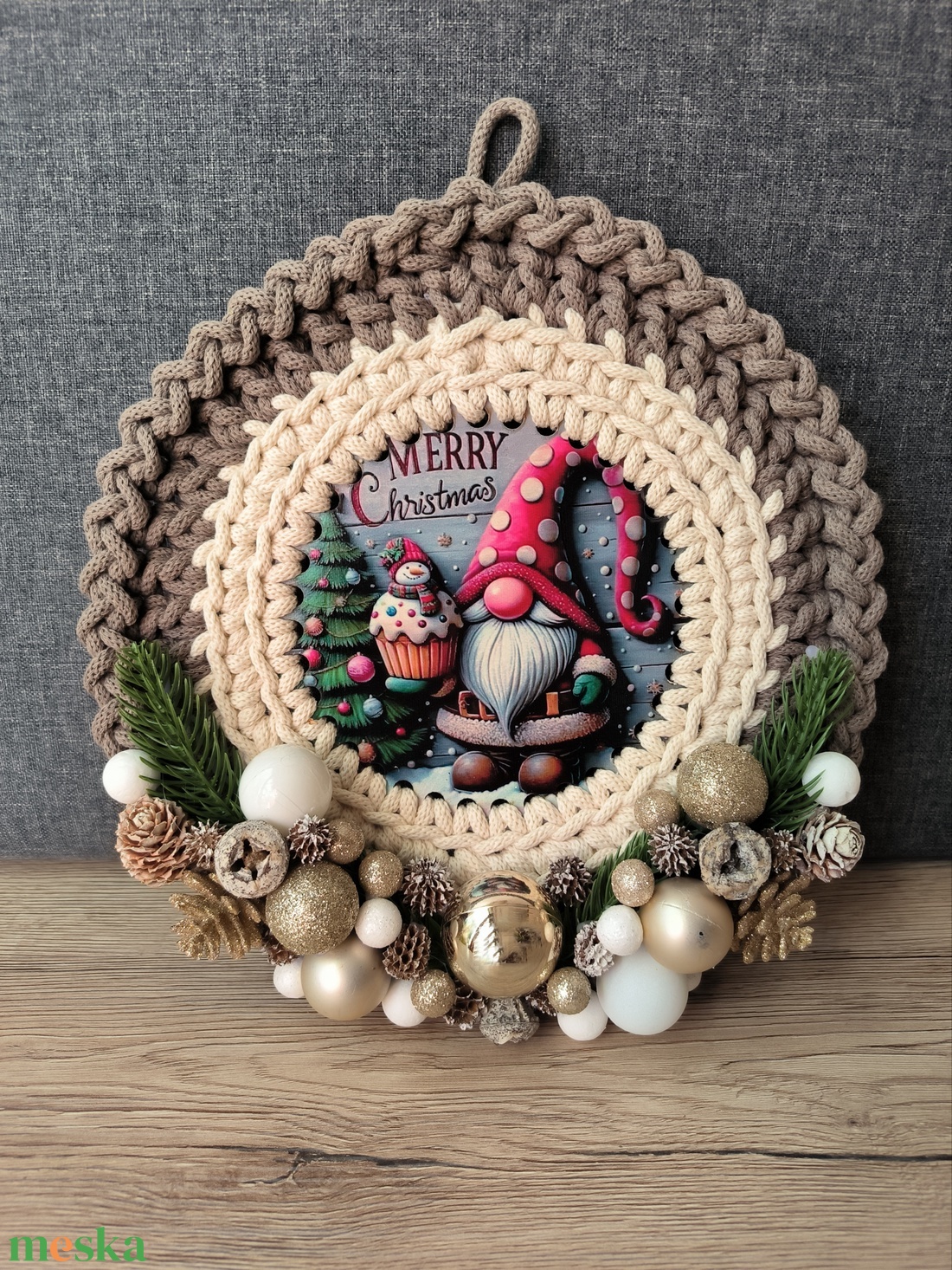 Karácsonyi horgolt ajtódísz  -  - Meska.hu Karácsonyi horgolt ajtódísz  -  - Meska.hu