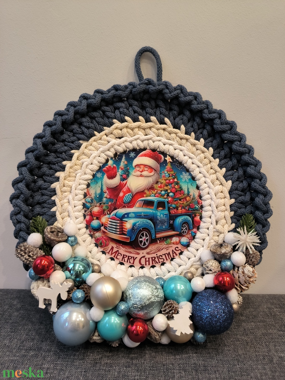 Karácsonyi horgolt ajtódísz  - karácsony - karácsonyi lakásdekoráció - karácsonyi ajtódíszek - Meska.hu Karácsonyi horgolt ajtódísz  - karácsony - karácsonyi lakásdekoráció - karácsonyi ajtódíszek - Meska.hu