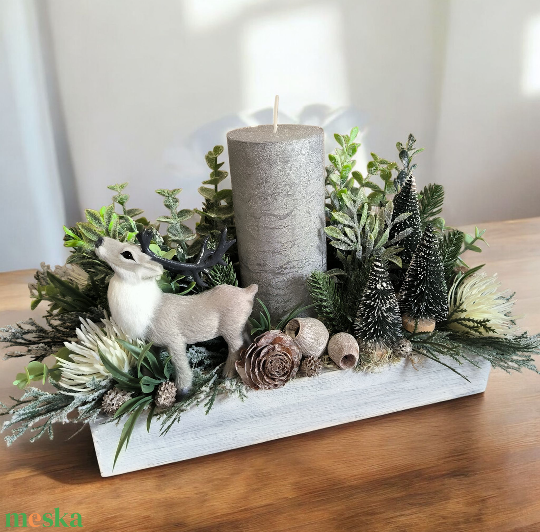 Téli mese ünnepi asztaldísz  - karácsony - karácsonyi lakásdekoráció - ünnepi asztaldekoráció - Meska.hu