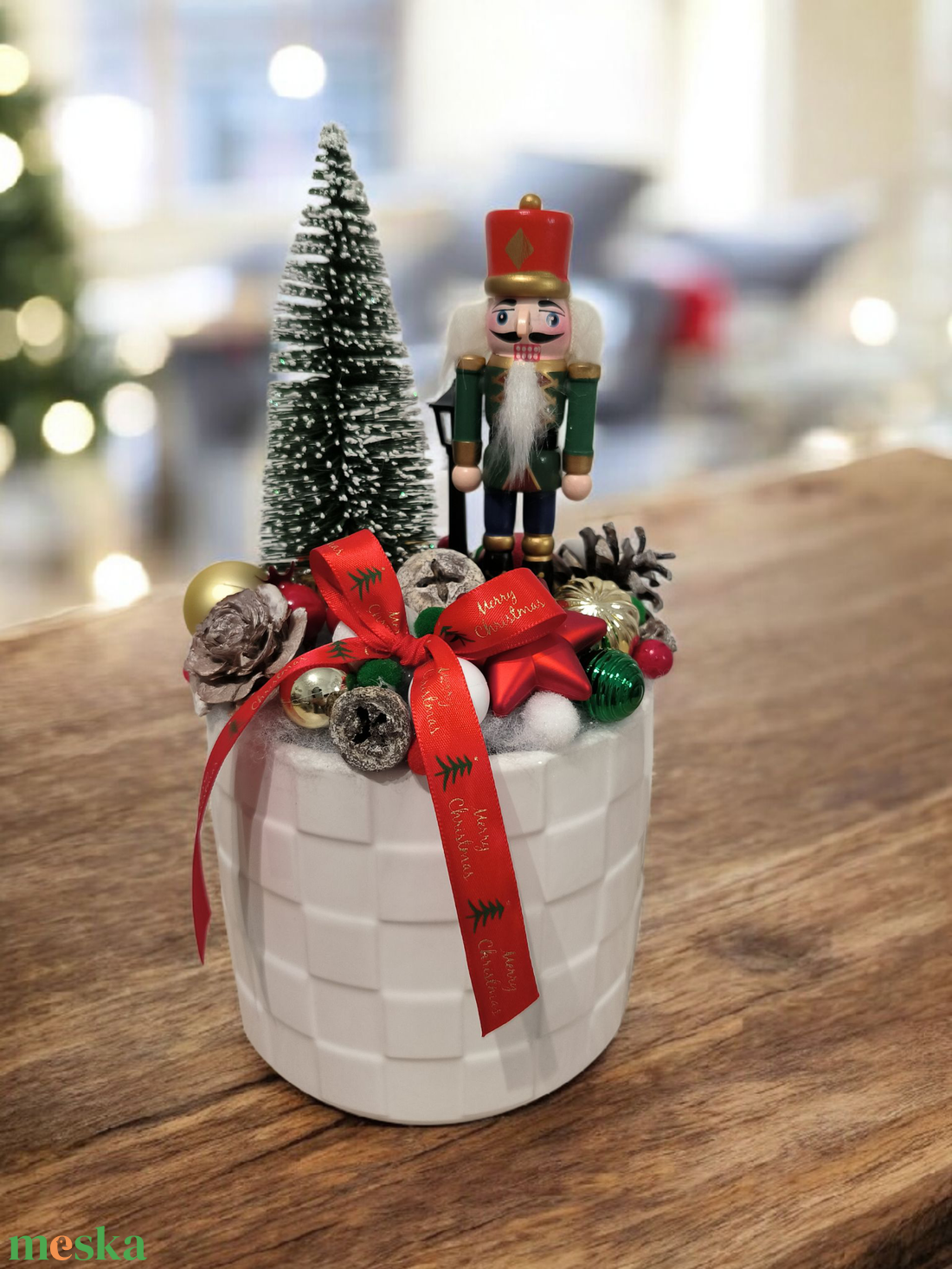 Diótörős karácsonyi asztali dekoráció  - karácsony - karácsonyi lakásdekoráció - ünnepi asztaldekoráció - Meska.hu