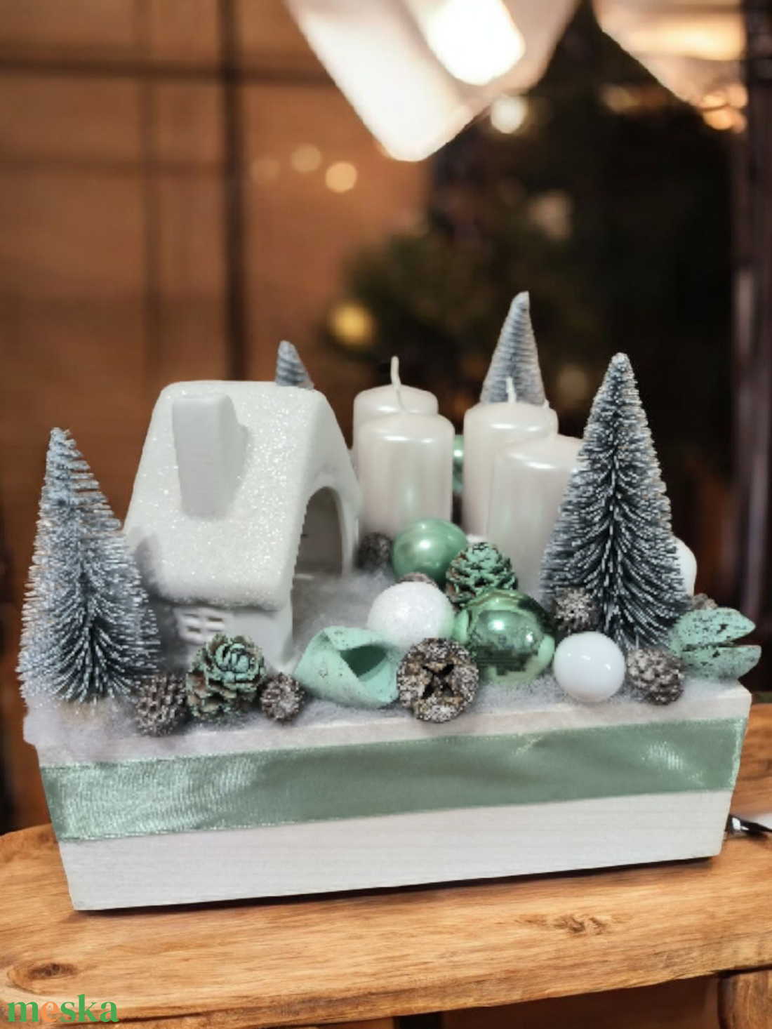 Téli csodaország adventi asztaldísz - karácsony - adventi díszek - adventi asztaldísz - Meska.hu