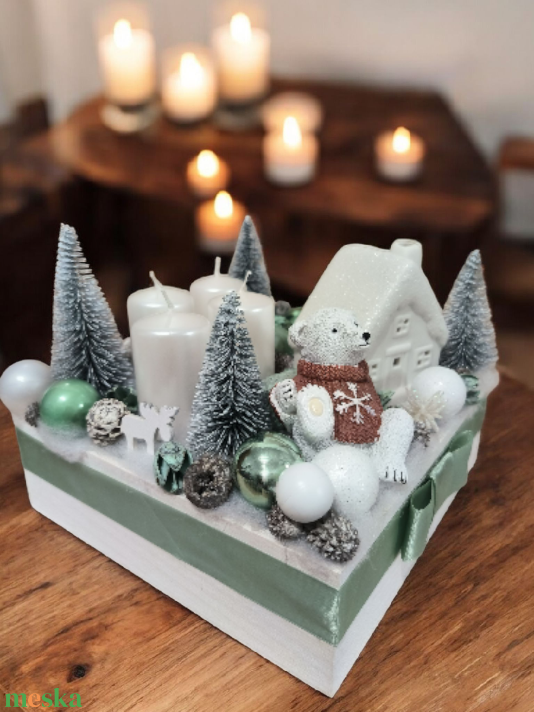 Téli csodaország adventi asztaldísz - karácsony - adventi díszek - adventi asztaldísz - Meska.hu