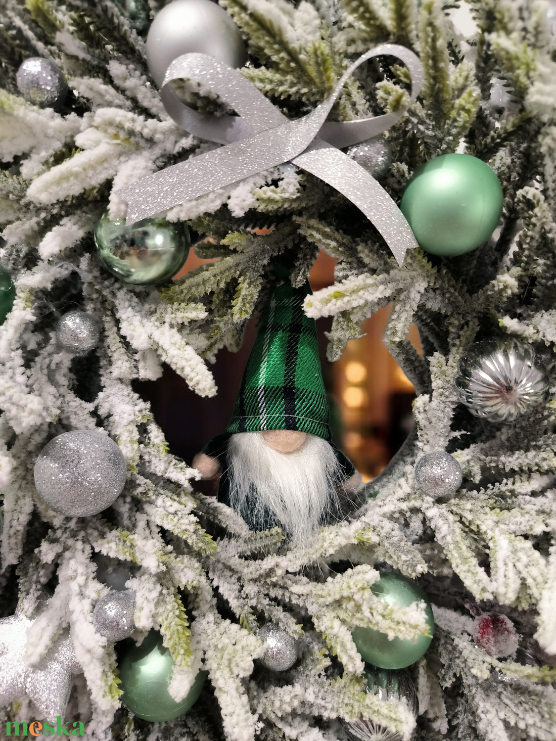 Havas karácsonyi ajtódísz  - karácsony - karácsonyi lakásdekoráció - karácsonyi ajtódíszek - Meska.hu