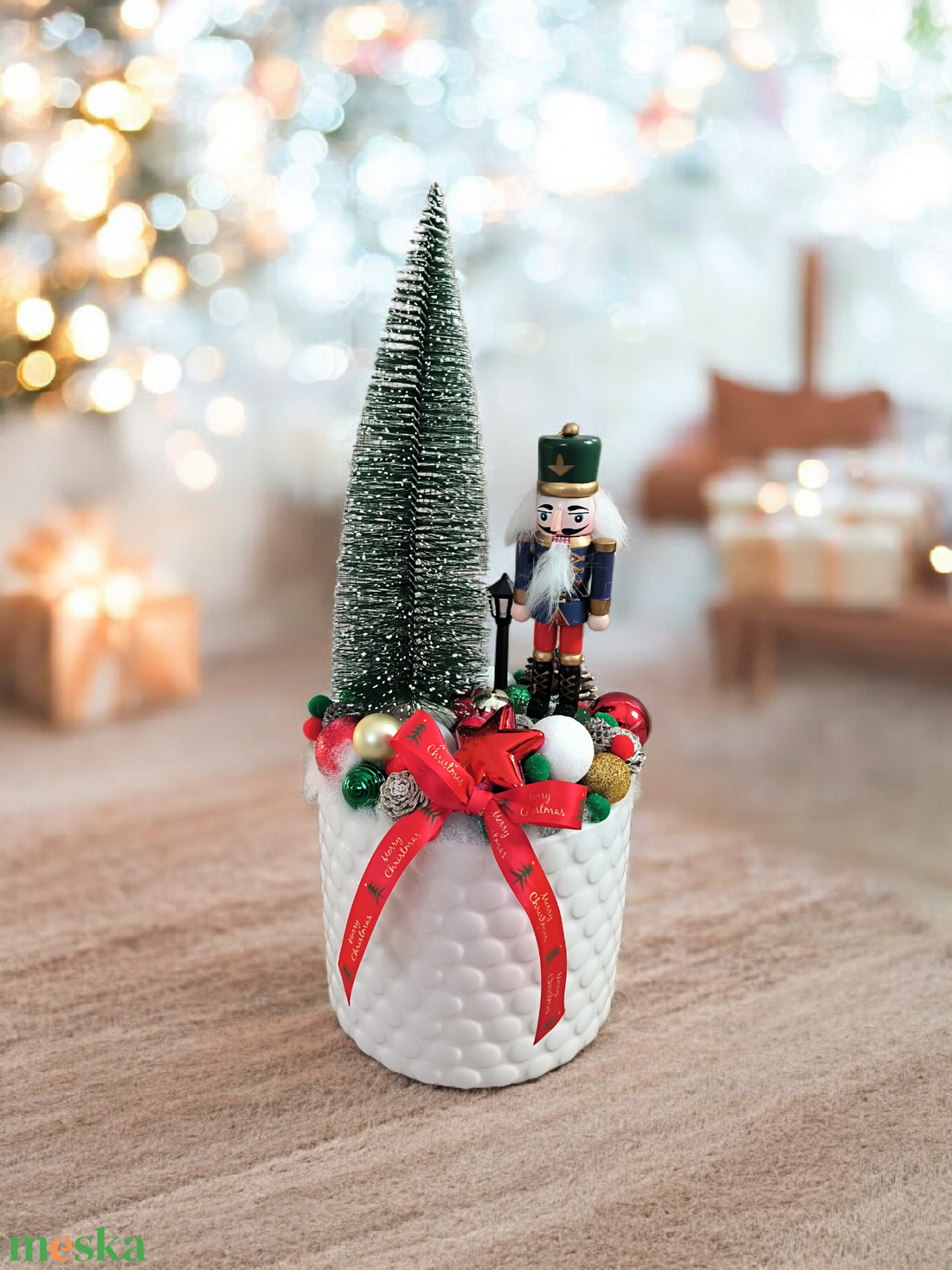 Diótörős karácsonyi asztali dekoráció  - karácsony - karácsonyi lakásdekoráció - ünnepi asztaldekoráció - Meska.hu