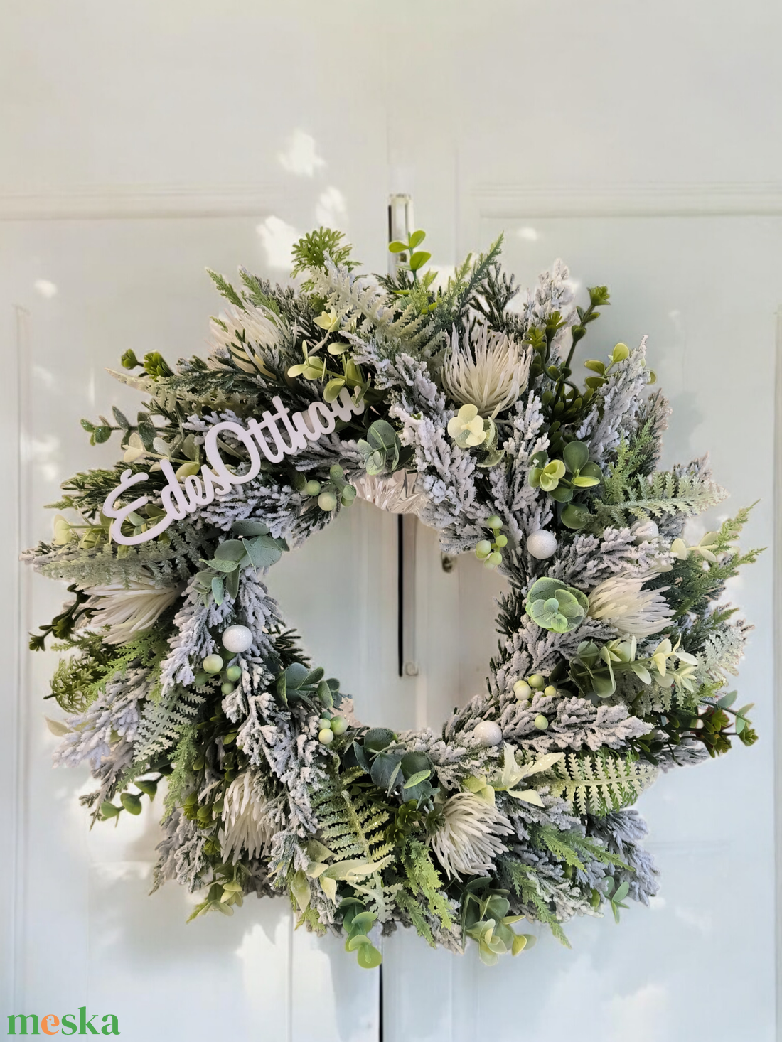 Téli harmónia ajtókopogtató - otthon & életmód - dekoráció - ajtó- és ablak dekoráció - ajtódísz & kopogtató - Meska.hu