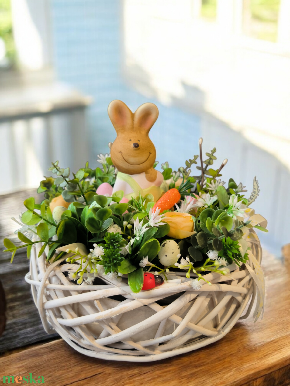 Húsvéti asztaldísz kosárban - otthon & életmód - dekoráció - húsvéti asztaldíszek - Meska.hu