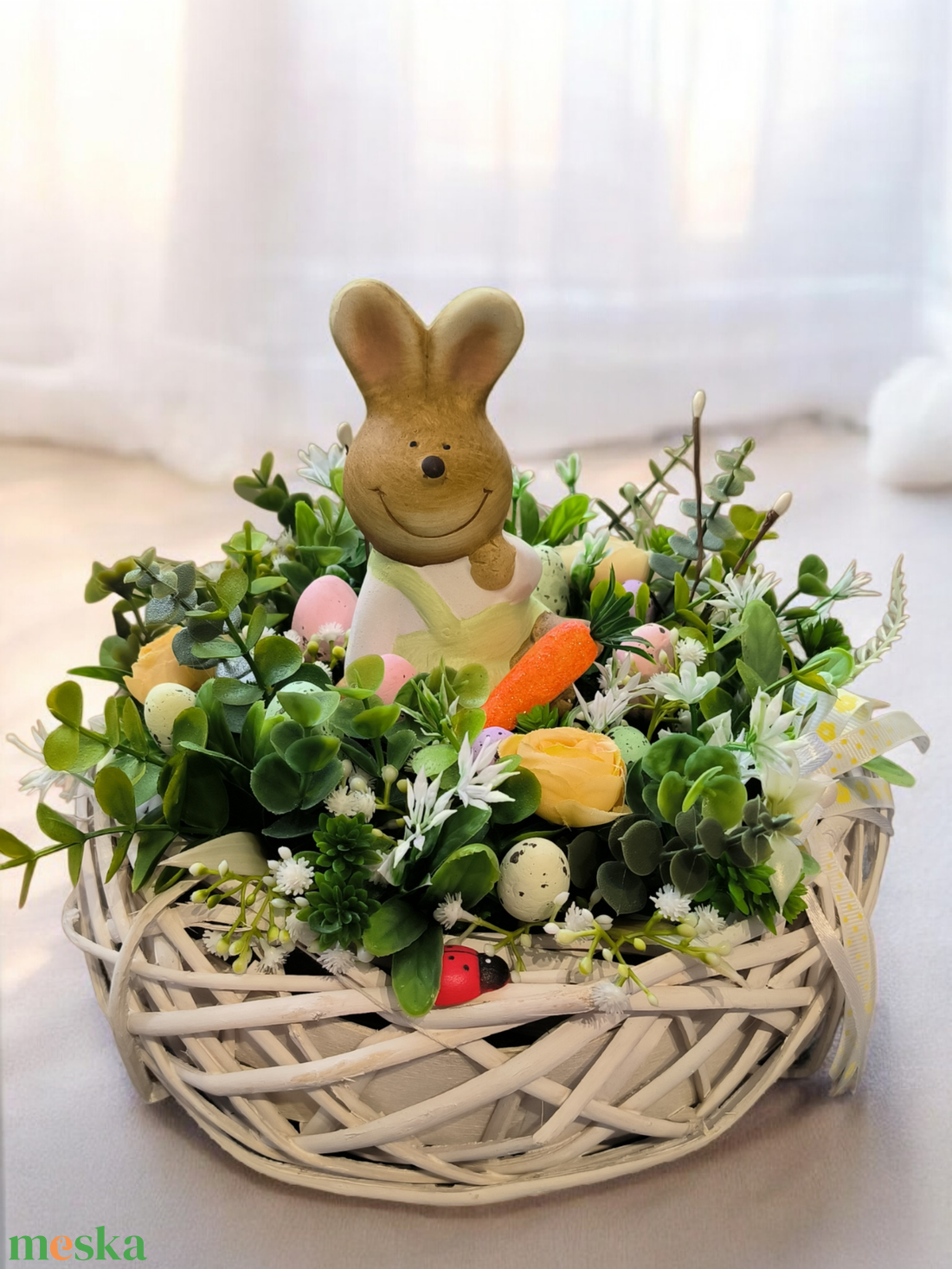 Húsvéti asztaldísz kosárban - otthon & életmód - dekoráció - húsvéti asztaldíszek - Meska.hu