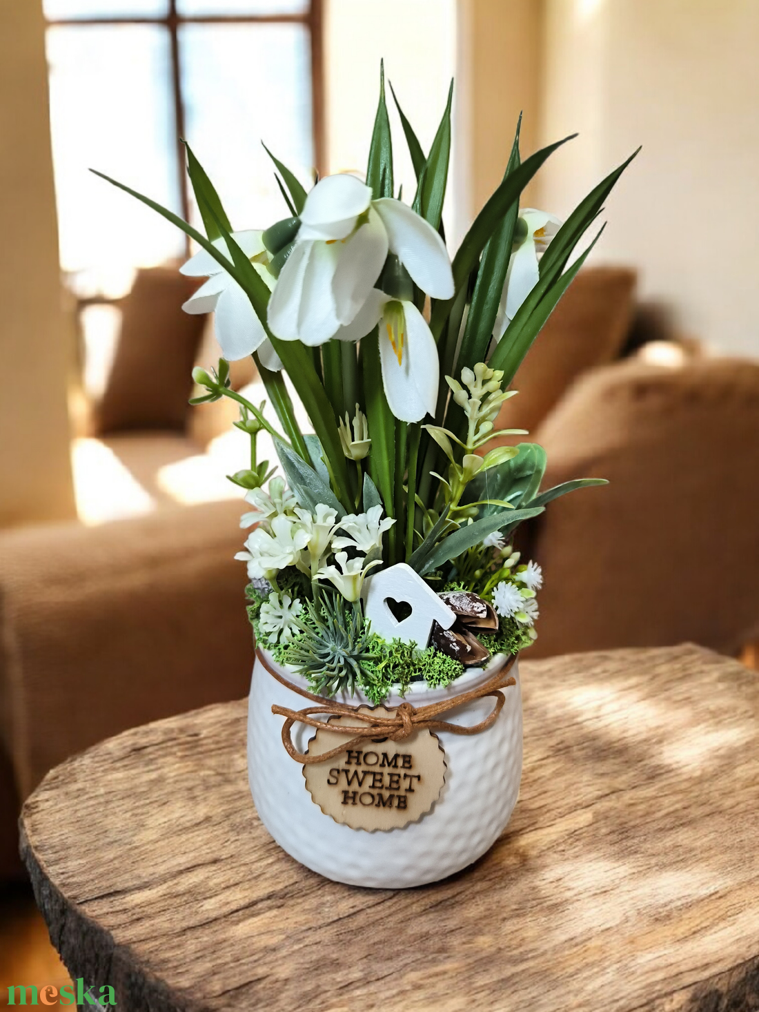 Hóvirágos asztaldísz - otthon & életmód - virágdekoráció - virágdíszek - asztali virágdísz - Meska.hu