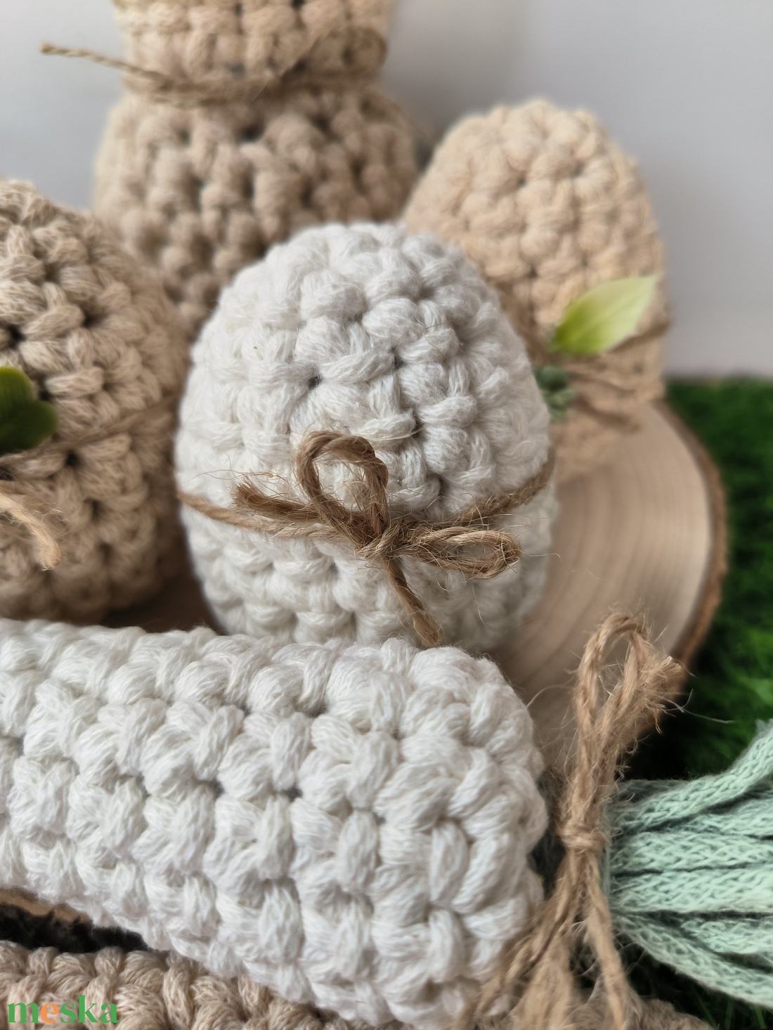 Horgolt húsvéti szett - ünnepi díszek, dekorációk - húsvéti díszek és dekorációk - húsvéti asztaldíszek - Meska.hu