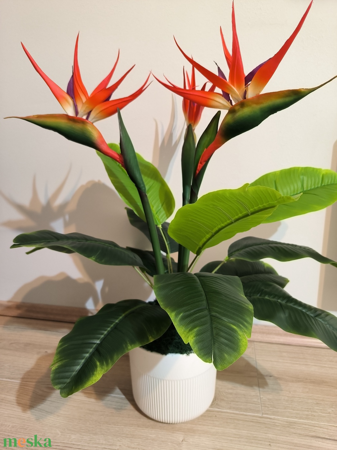 Mű papagájvirág dekoráció II. - otthon & életmód - virágdekoráció - virágdíszek - virágdísz kaspóban - Meska.hu