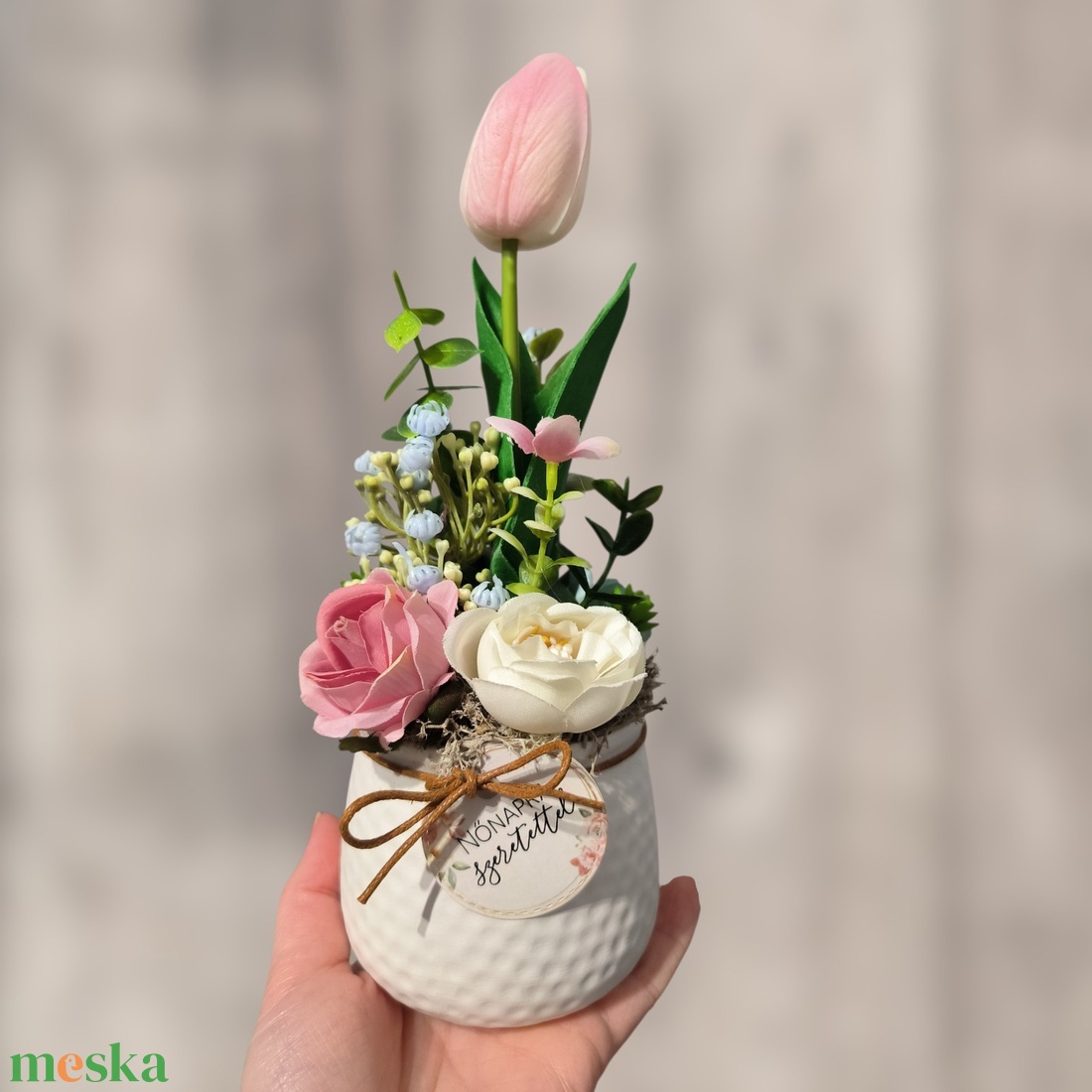 Nőnapi tulipános ajándék - otthon & életmód - dekoráció - asztal és polc dekoráció - asztaldísz - Meska.hu