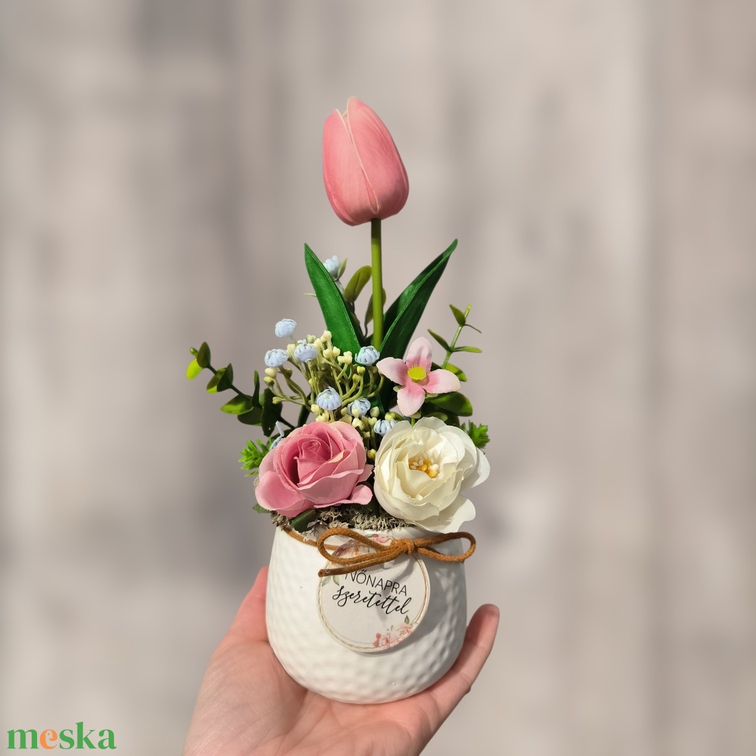 Nőnapi tulipános ajándék - otthon & életmód - dekoráció - asztal és polc dekoráció - asztaldísz - Meska.hu