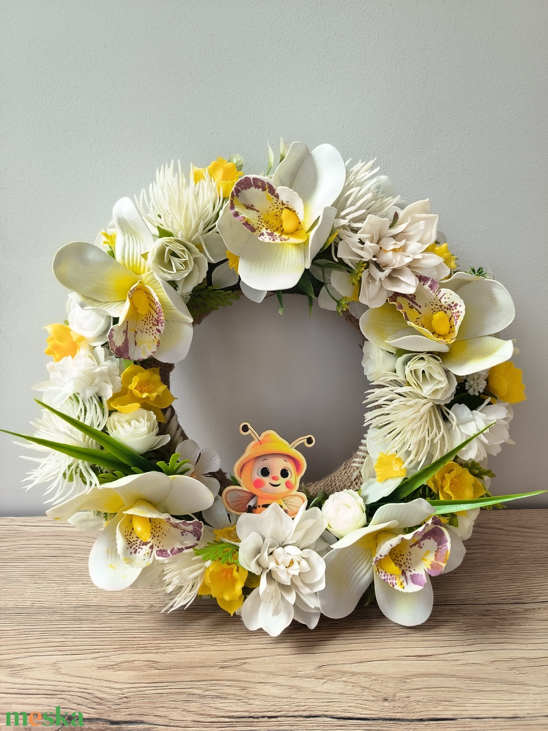 Méhecskés vidám ajtókopogtató  - otthon & életmód - dekoráció - ajtó- és ablak dekoráció - ajtódísz & kopogtató - Meska.hu