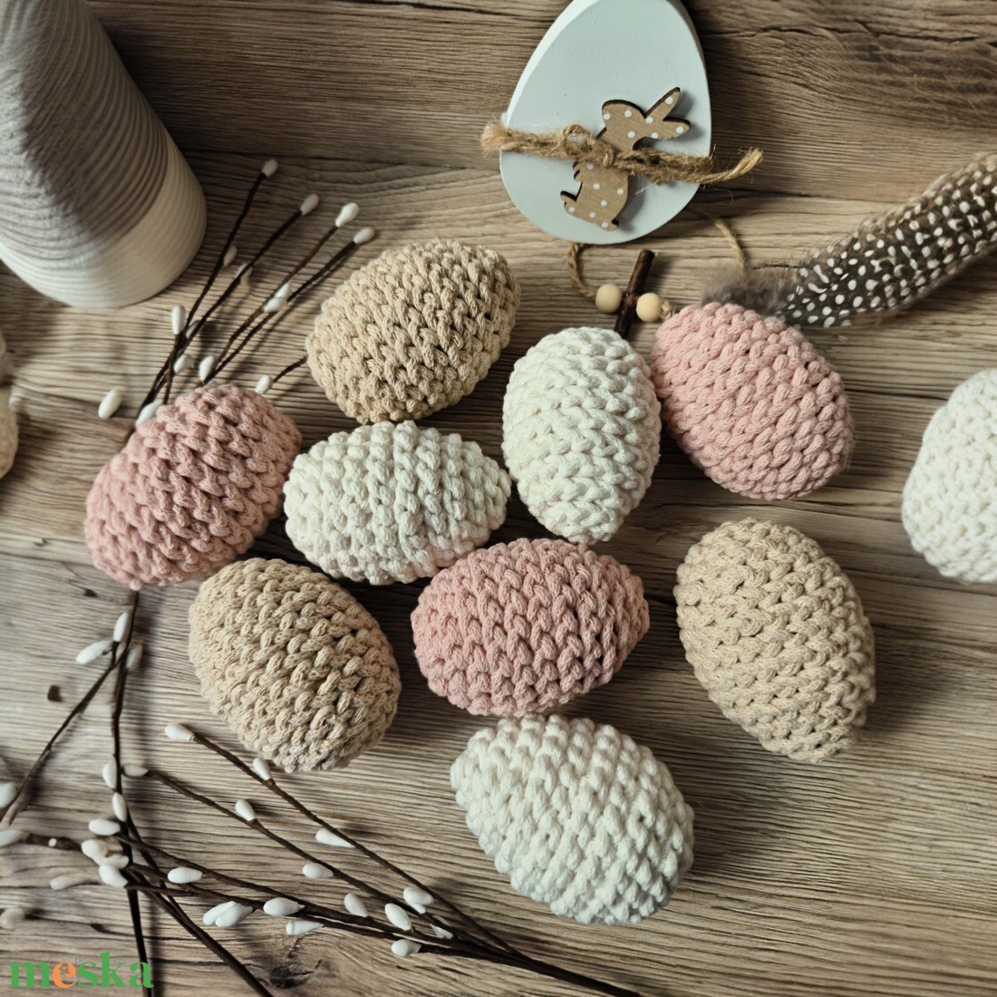 Horgolt húsvéti tojások  - ünnepi díszek, dekorációk - húsvéti díszek és dekorációk - húsvéti asztaldíszek - Meska.hu