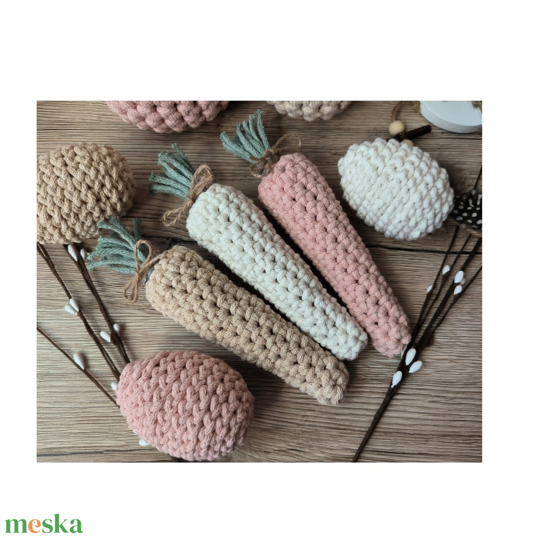 Horgolt húsvéti asztaldísz szett 8 db-os  - ünnepi díszek, dekorációk - húsvéti díszek és dekorációk - húsvéti asztaldíszek - Meska.hu