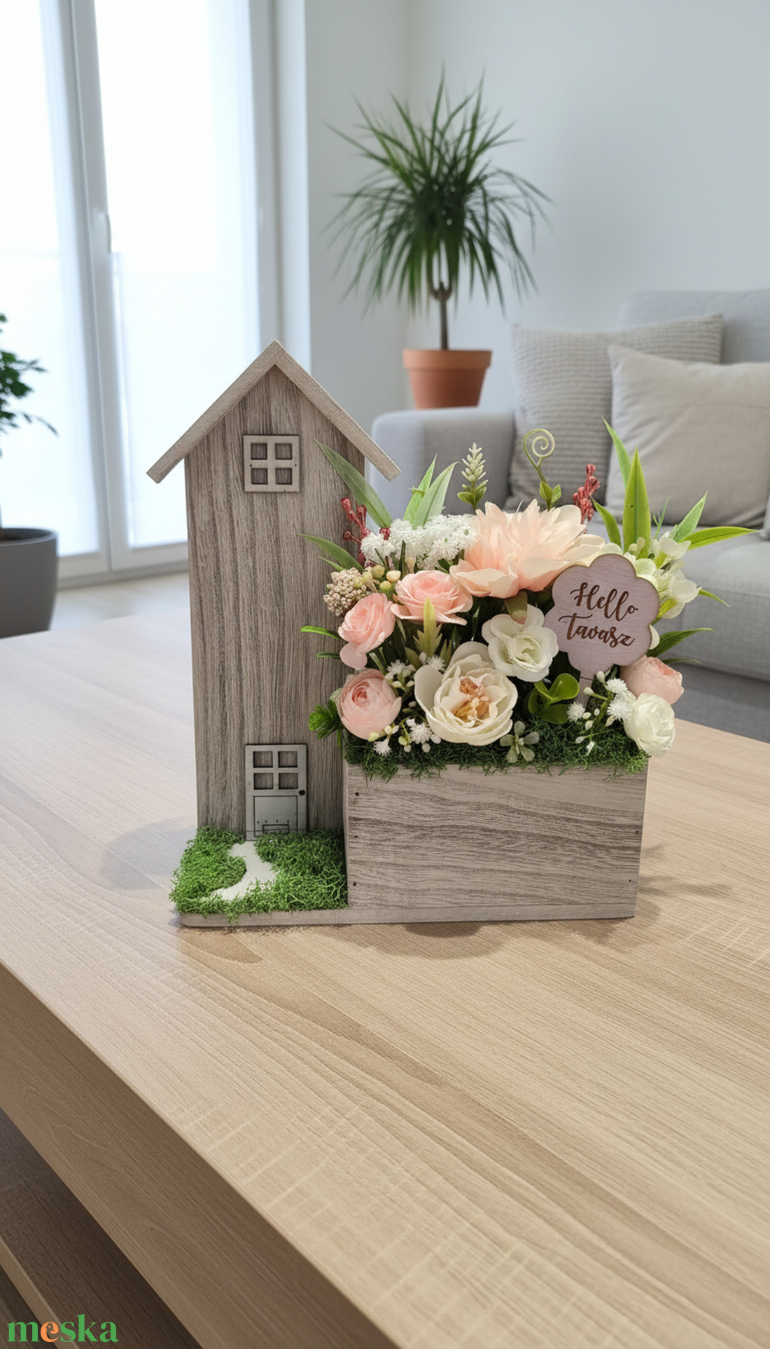 Tavaszi fa házikós asztaldísz  - otthon & életmód - dekoráció - asztal és polc dekoráció - asztaldísz - Meska.hu