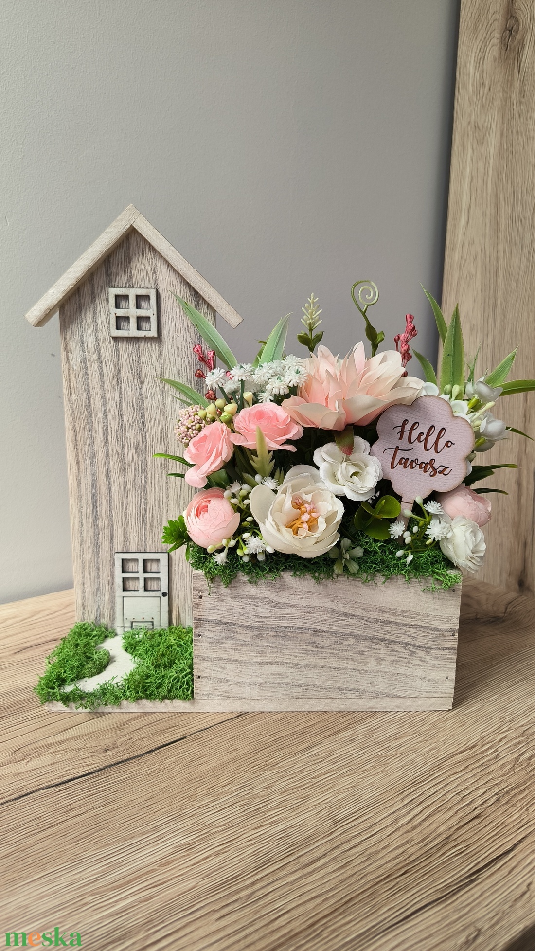 Tavaszi fa házikós asztaldísz  - otthon & életmód - dekoráció - asztal és polc dekoráció - asztaldísz - Meska.hu
