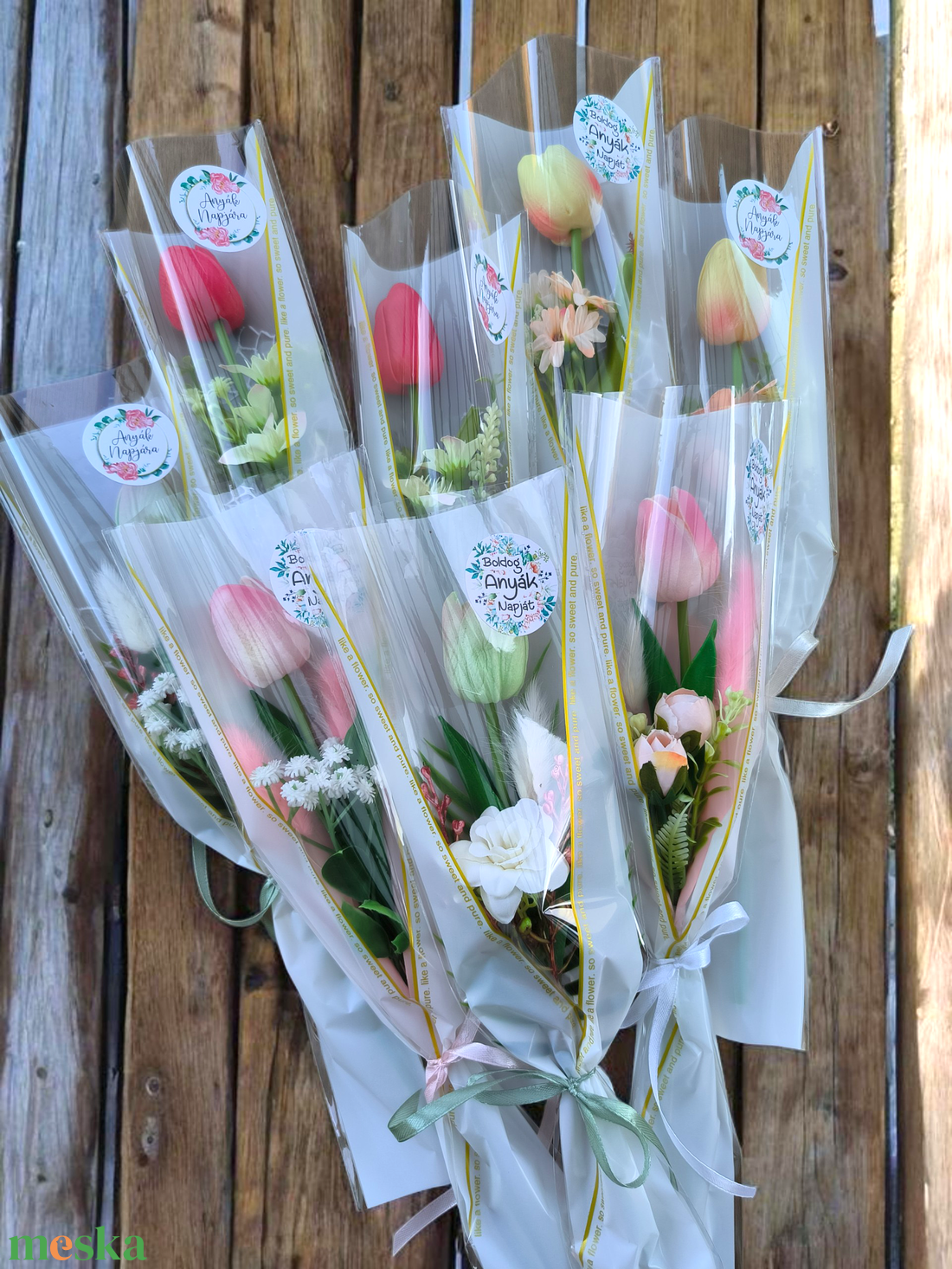 Anyák napi tulipános kedvesség  - otthon & életmód - virágdekoráció - virágok - virágcsokor - Meska.hu