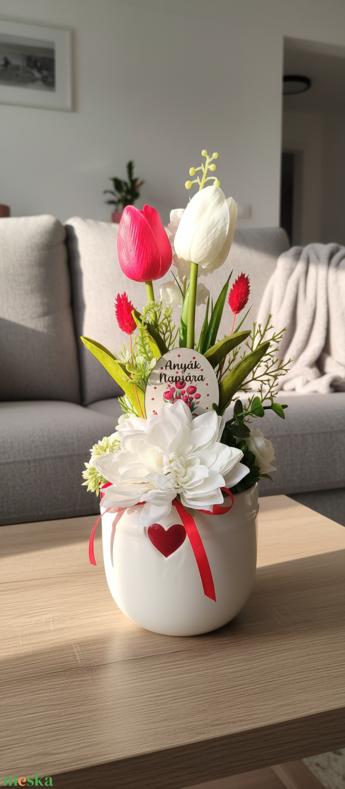Tulipános Anyák napi ajándék  - otthon & életmód - dekoráció - asztal és polc dekoráció - asztaldísz - Meska.hu
