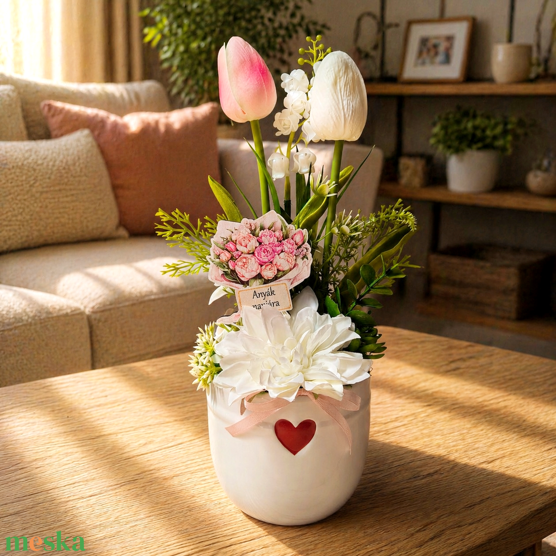 Tulipános Anyák napi ajándék  - otthon & életmód - dekoráció - asztal és polc dekoráció - asztaldísz - Meska.hu