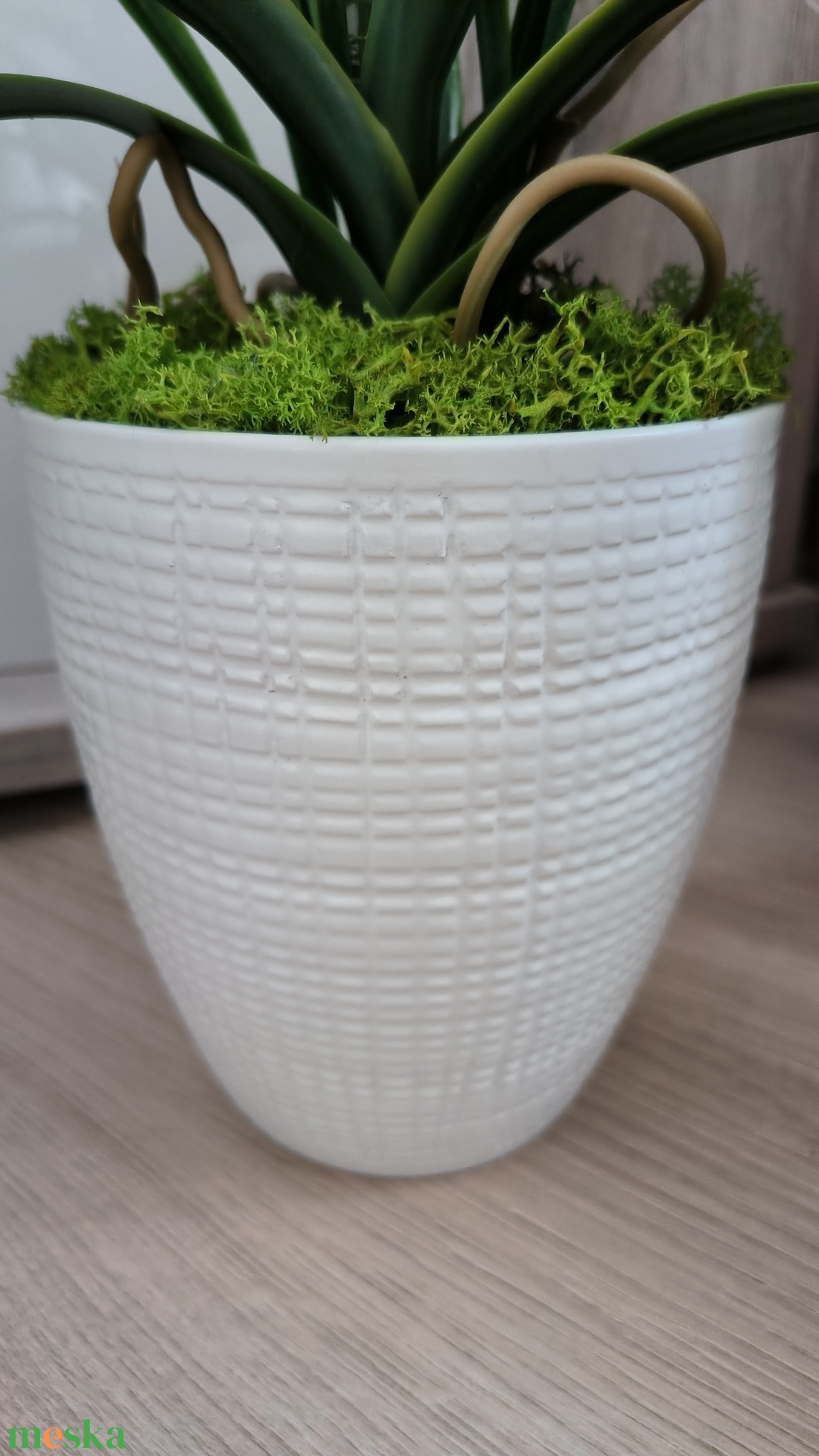 Cymbidium csónakorchidea dekoráció kerámia kaspóban  - otthon & életmód - virágdekoráció - virágdíszek - virágdísz kaspóban - Meska.hu