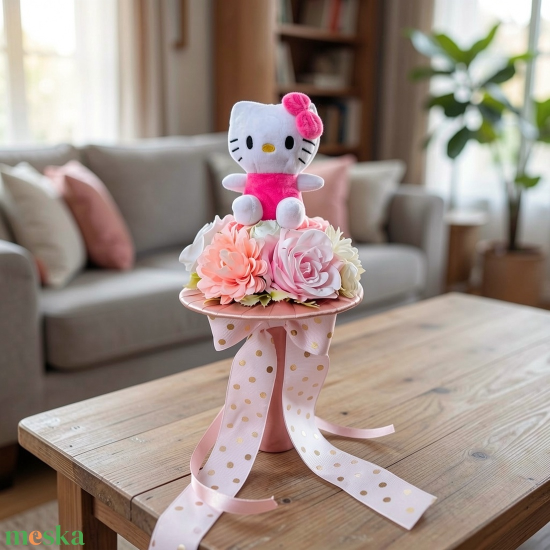 Ballagási csokor Hello Kitty figurával - otthon & életmód - virágdekoráció - virágok - virágcsokor - Meska.hu