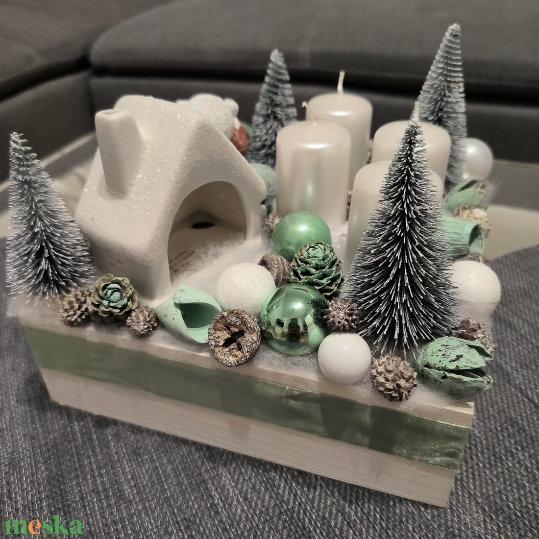 Téli csodaország adventi asztaldísz - karácsony - adventi díszek - adventi asztaldísz - Meska.hu