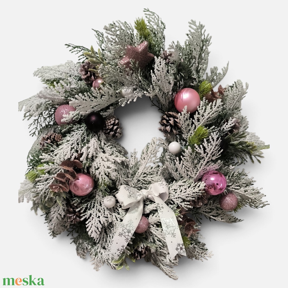 Havas karácsonyi ajtódísz (nagy) - karácsony - karácsonyi lakásdekoráció - karácsonyi ajtódíszek - Meska.hu