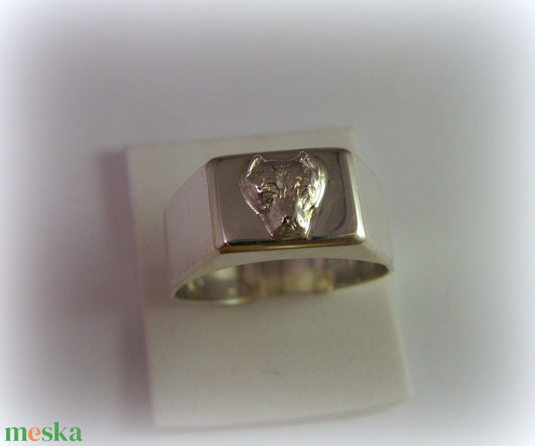 Ezüst Cane Corso pecsét gyűrű - ékszer - gyűrű - pecsétgyűrű - Meska.hu