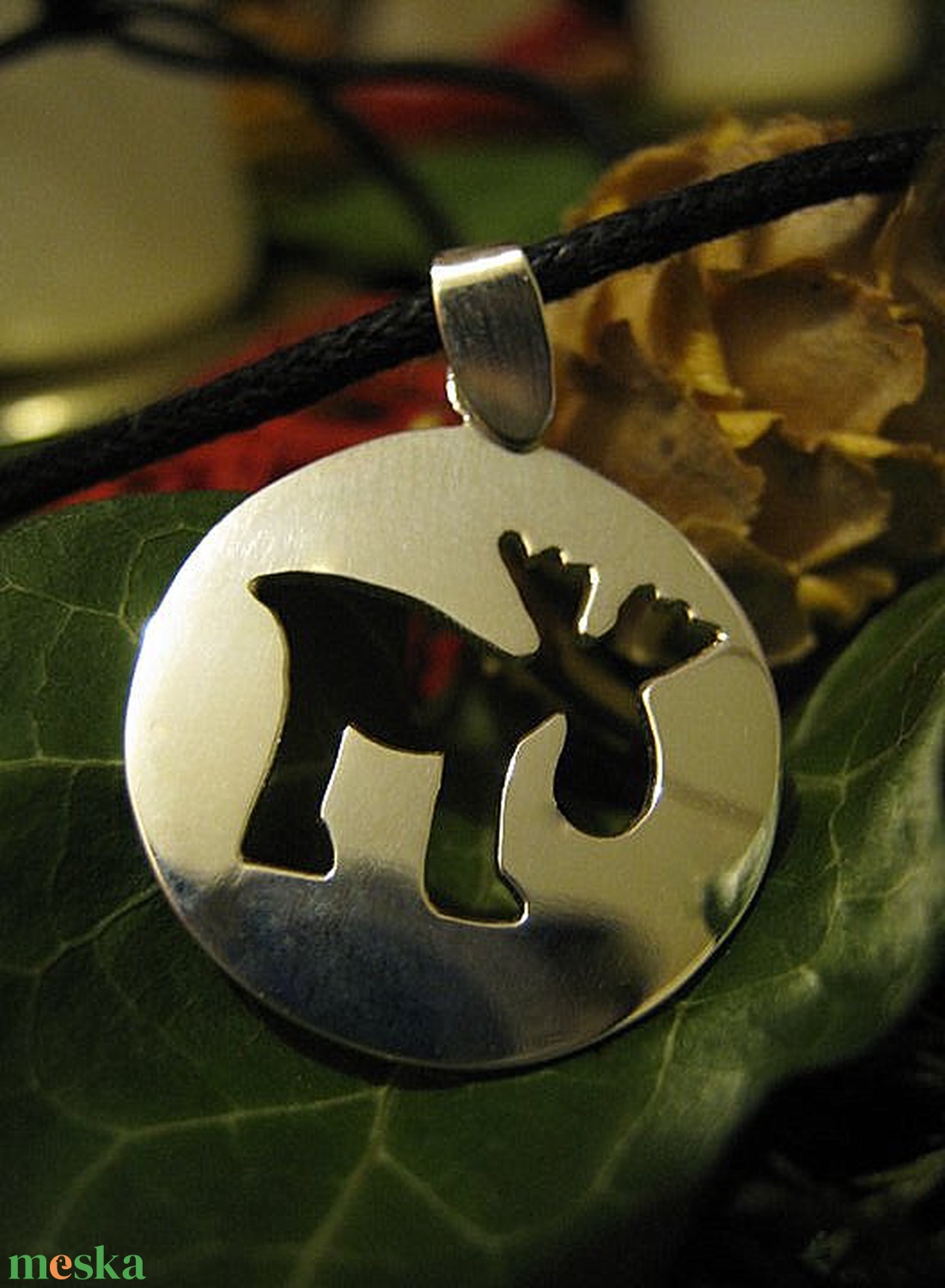 Ezüst rénszarvasos medál - ékszer - nyaklánc - medál - Meska.hu